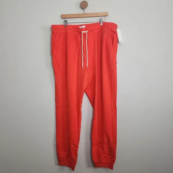 NWT Mate The Label Organic Cotton Classic Terry Jogger Cherry Red Pant